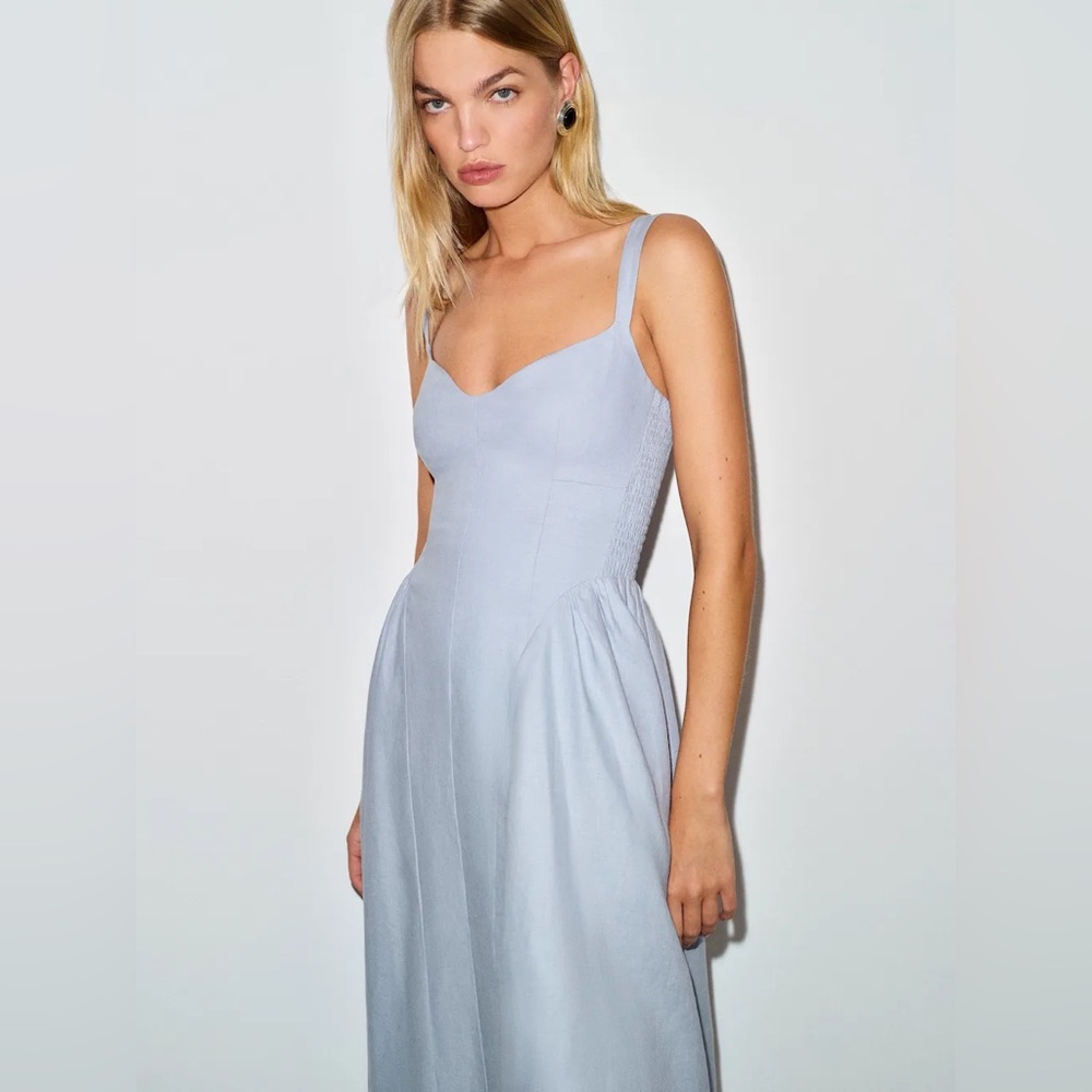 Reformation Birdie Linen Dress (size 10) - Picture 3 of 4